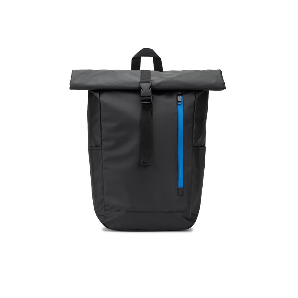 OSASCO BPACK. Zaino con parte superiore arrotolabile e sistema di cerniera che consente di arrotolare la parte superiore per adattarla al volume dello zaino, realizzato in poliestere riciclato 600D - vista 2