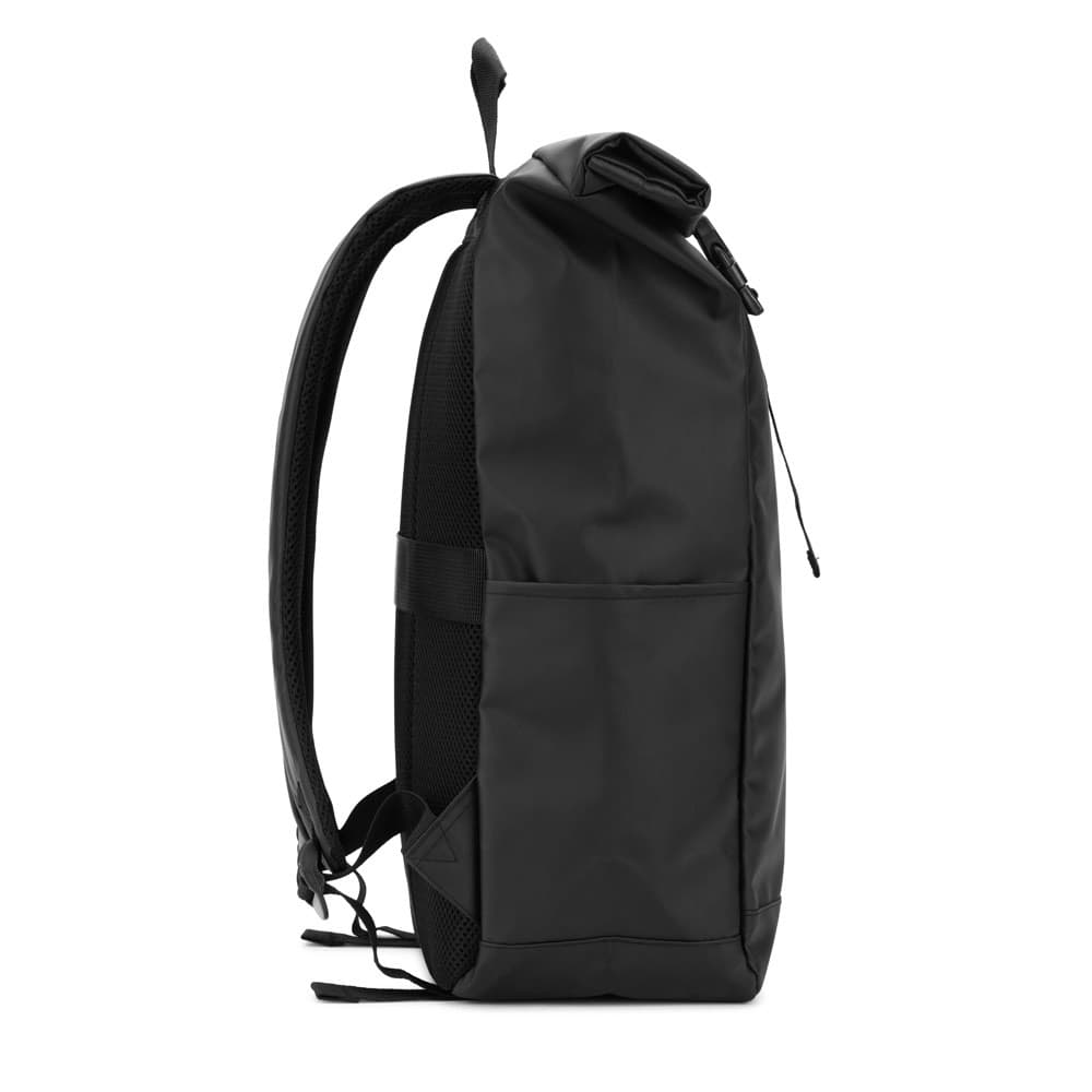 OSASCO BPACK. Zaino con parte superiore arrotolabile e sistema di cerniera che consente di arrotolare la parte superiore per adattarla al volume dello zaino, realizzato in poliestere riciclato 600D - vista 4