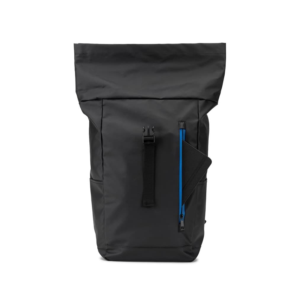 OSASCO BPACK. Zaino con parte superiore arrotolabile e sistema di cerniera che consente di arrotolare la parte superiore per adattarla al volume dello zaino, realizzato in poliestere riciclato 600D - vista 7
