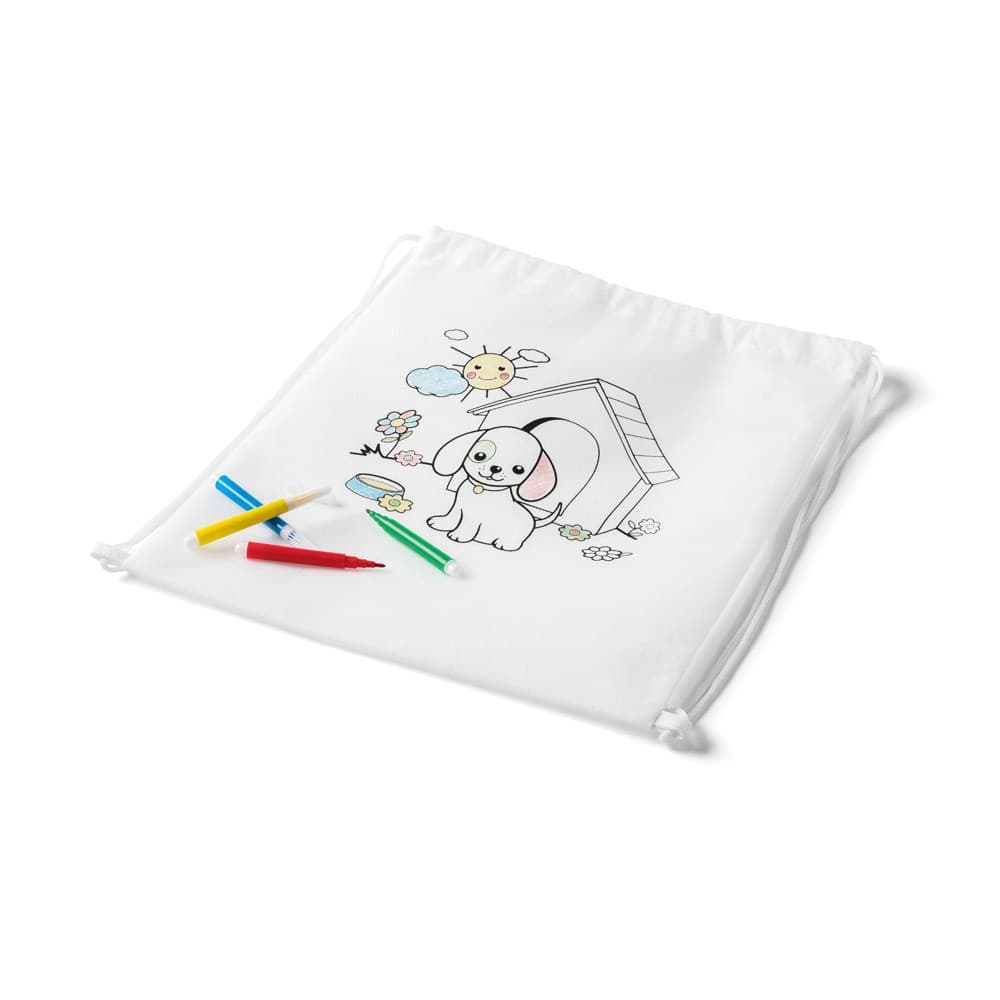 DRAWS. Zaino a sacca con disegno da colorare (80 g/m²) - vista 2
