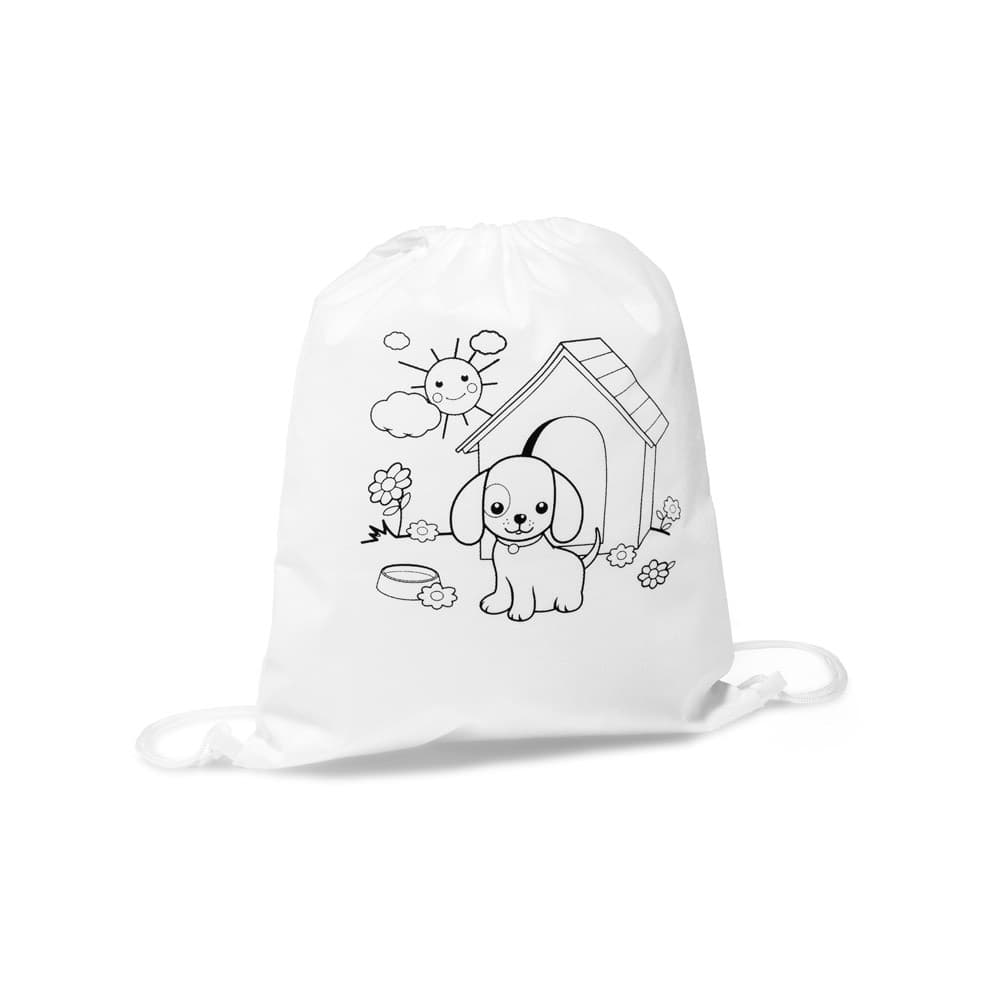 DRAWS. Zaino a sacca con disegno da colorare (80 g/m²) - vista 1