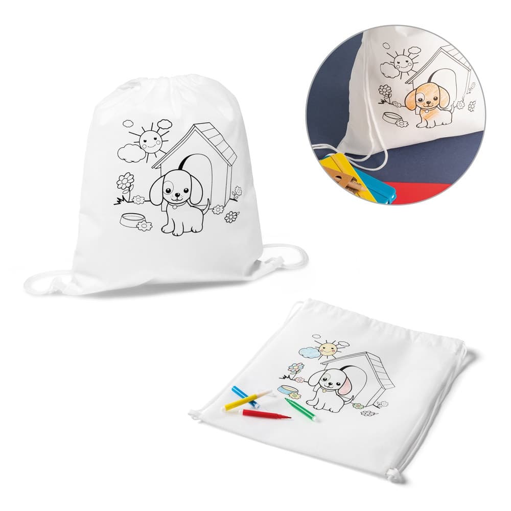 DRAWS. Zaino a sacca con disegno da colorare (80 g/m²) - vista 4