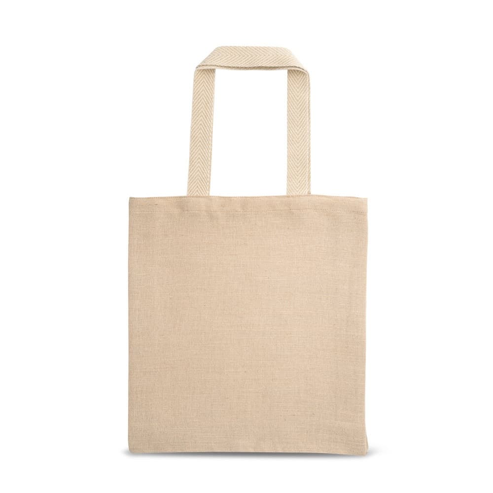 PADOVA. Borsa in juco (275 g/m²) con tasca interna 100% cotone (120 g/m²) - vista 2