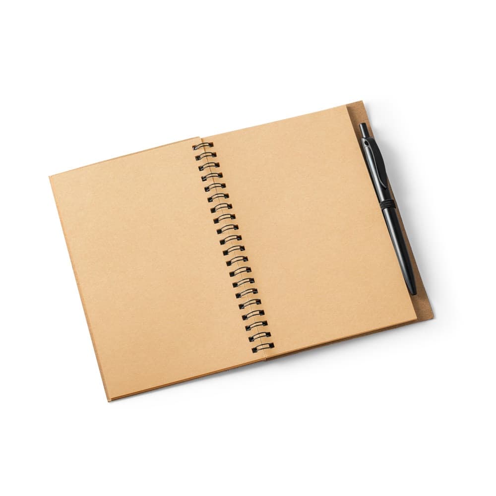 VICENTE. Block notes B6 con penna a sfera in sughero e poliestere riciclato (100% rPET) - vista 4