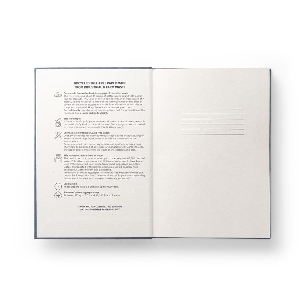 COFFEEPAD RIGID. Block notes A5 con copertina semirigida fatta con gli scarti della buccia di caffé (65%) - vista 3