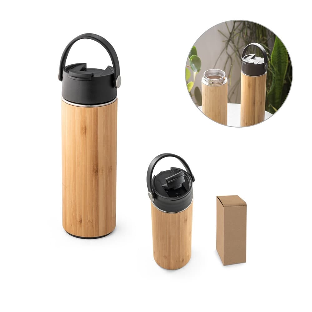 LAVER. Borraccia termica in bambù, PP e acciaio inox 440 mL - vista 7