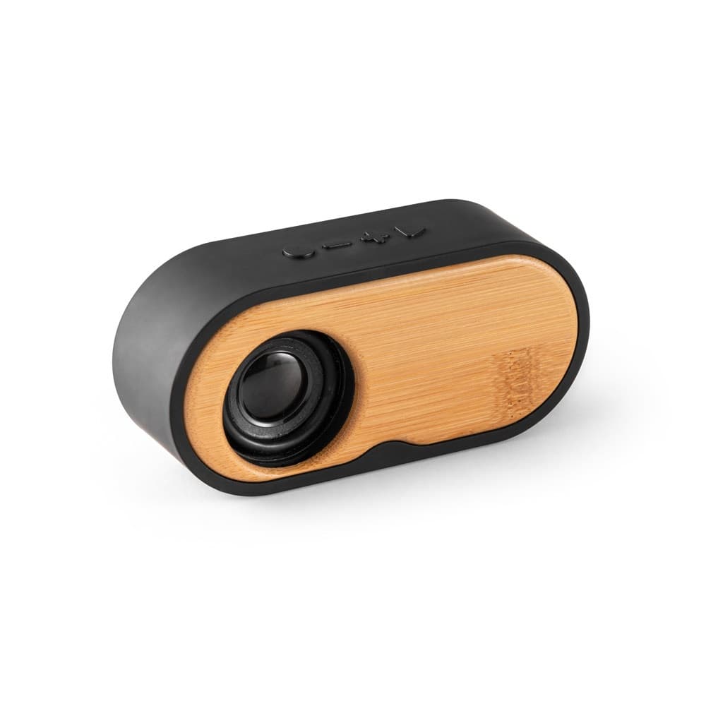 TILLY. Altoparlante portatile da 3W con durata della batteria di 5 ore in bambù e ABS riciclato (100% rABS) - vista 3