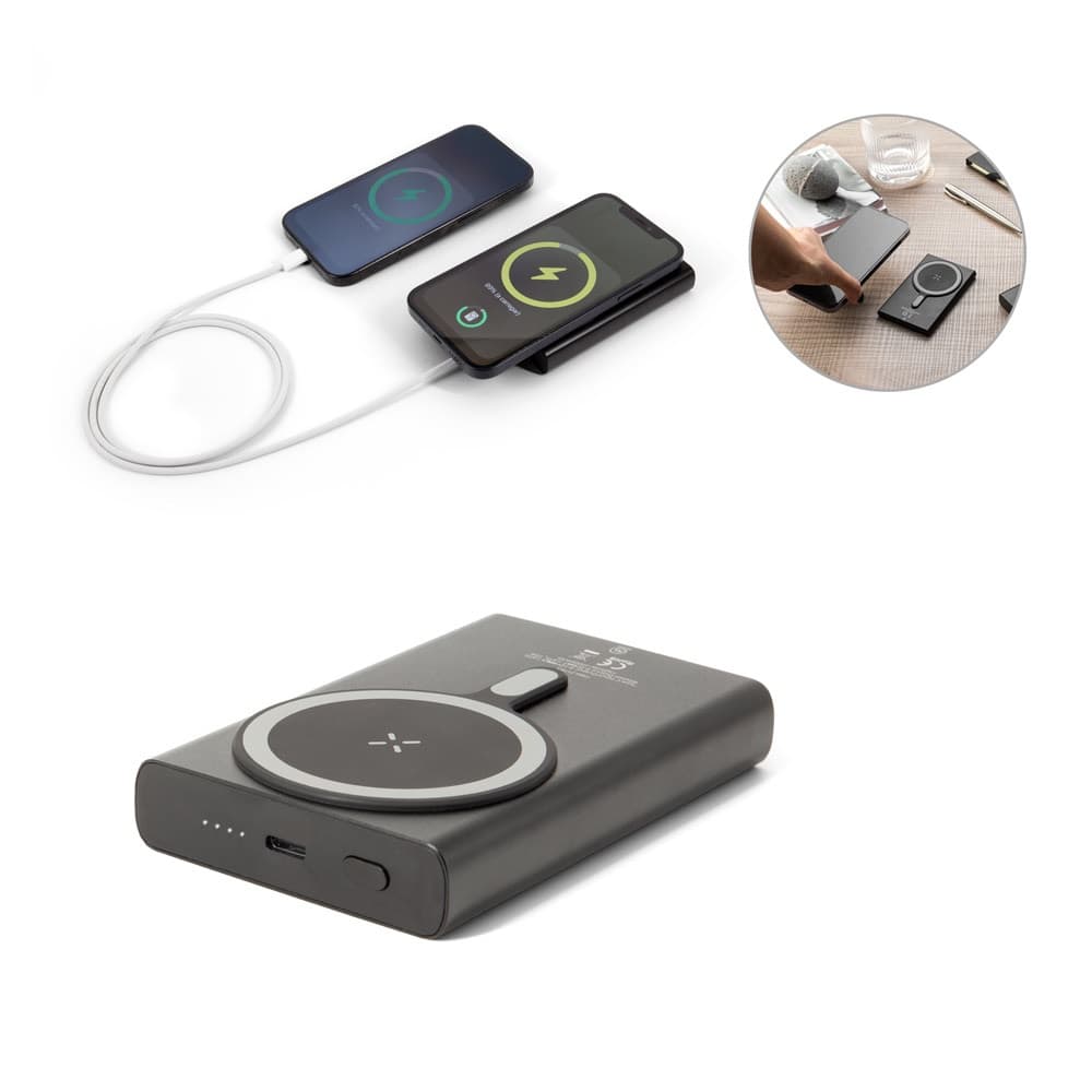 WRIGHT 10. Power bank magnetico con ricarica super rapida in alluminio riciclato e ABS riciclato 10'000 mAh - vista 7