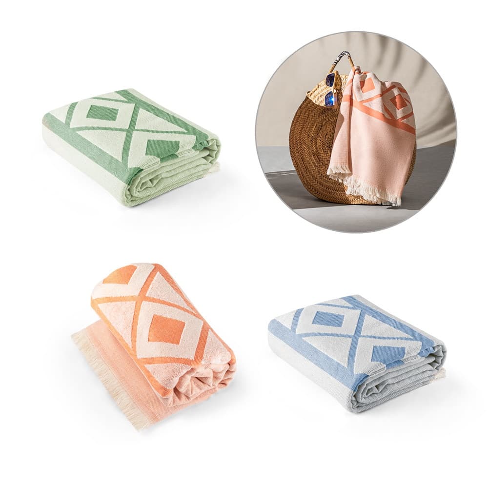 MALEK. Telo multifunzionale e da bagno (350g/m²) realizzato in cotone leggero e resistente (85%) e cotone riciclato (15%) - vista 6