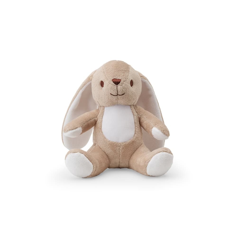 BUGS. Peluche in poliestere a forma di coniglio,con tessuto adatto alla personalizzazione