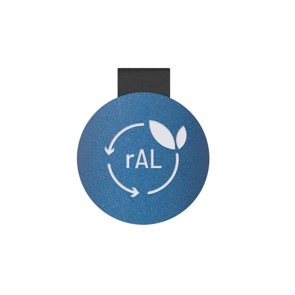 CONVEX. Penna a sfera in alluminio riciclato (100% rAL) e ABS riciclato (100% rABS) con clip