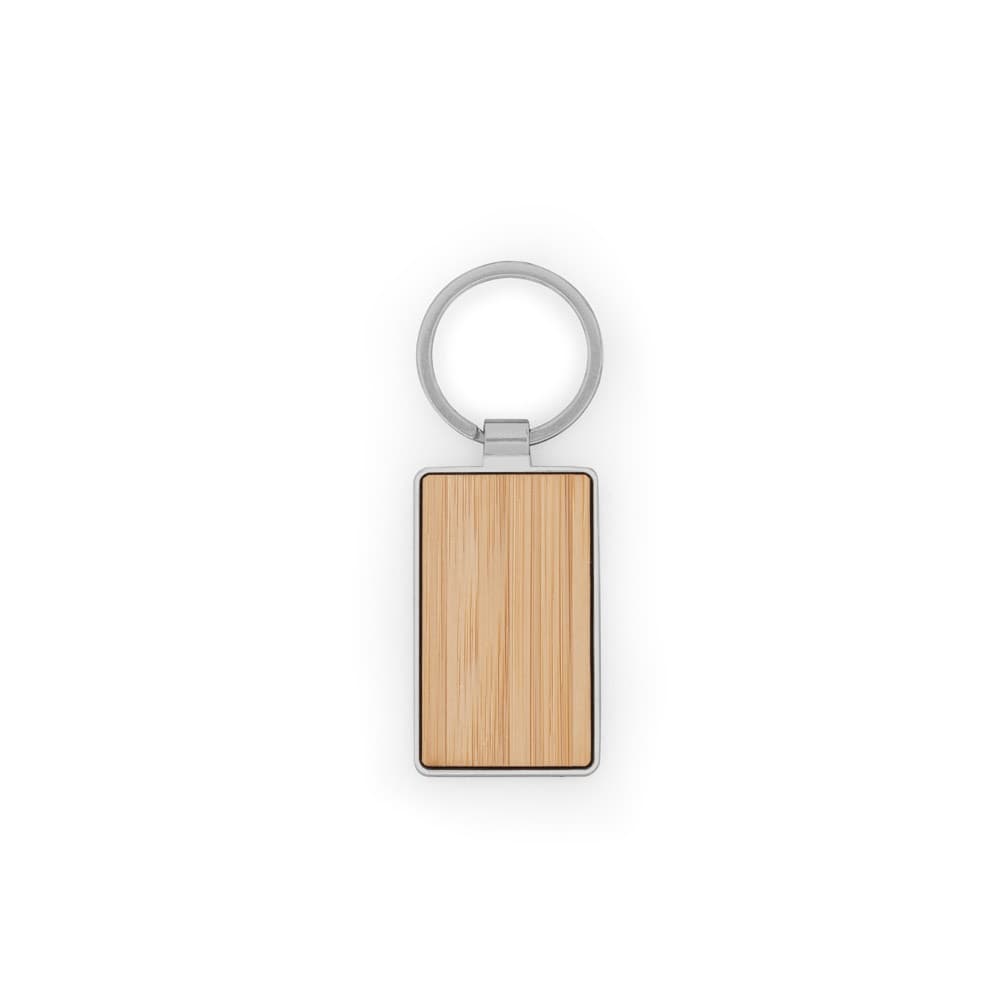 GASTON RECTANGULAR. Portachiavi rettangolare in ferro con dettagli in zinco e bambù
