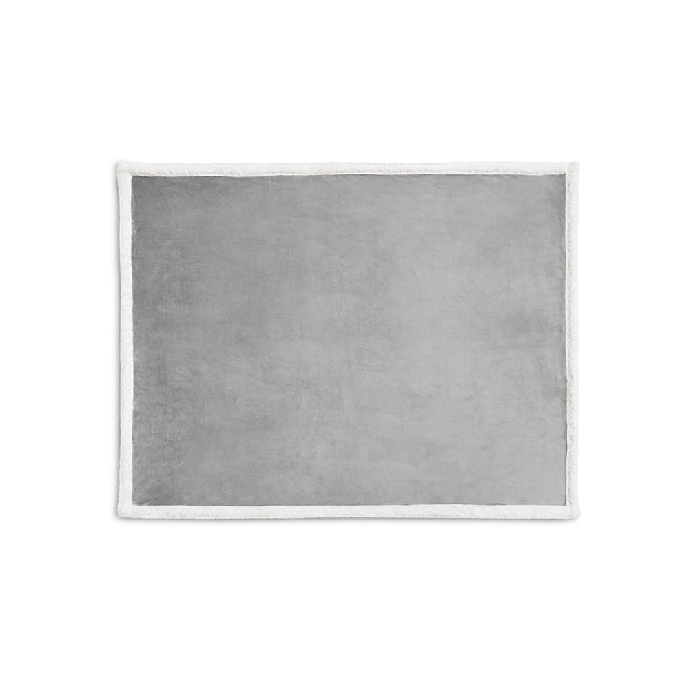 HEIDEN. Coperta reversibile in pile confezionata (190 g/m²) con nastro in raso e cartoncino personalizzabile