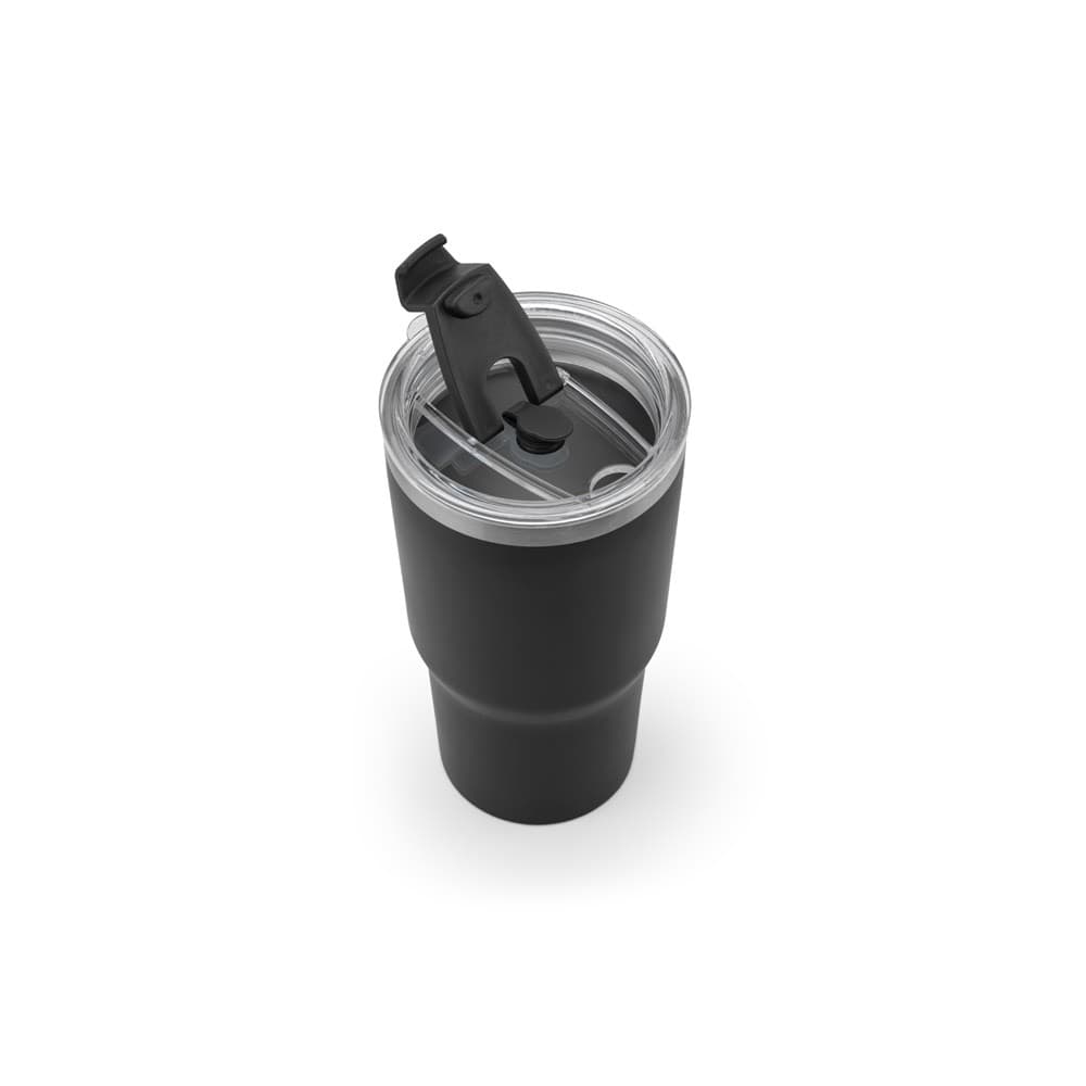 JOYNER M. Tazza da viaggio compatta in acciaio inossidabile (riciclata al 91%) con doppia parete isolata sottovuoto e finitura opaca da 600 ml