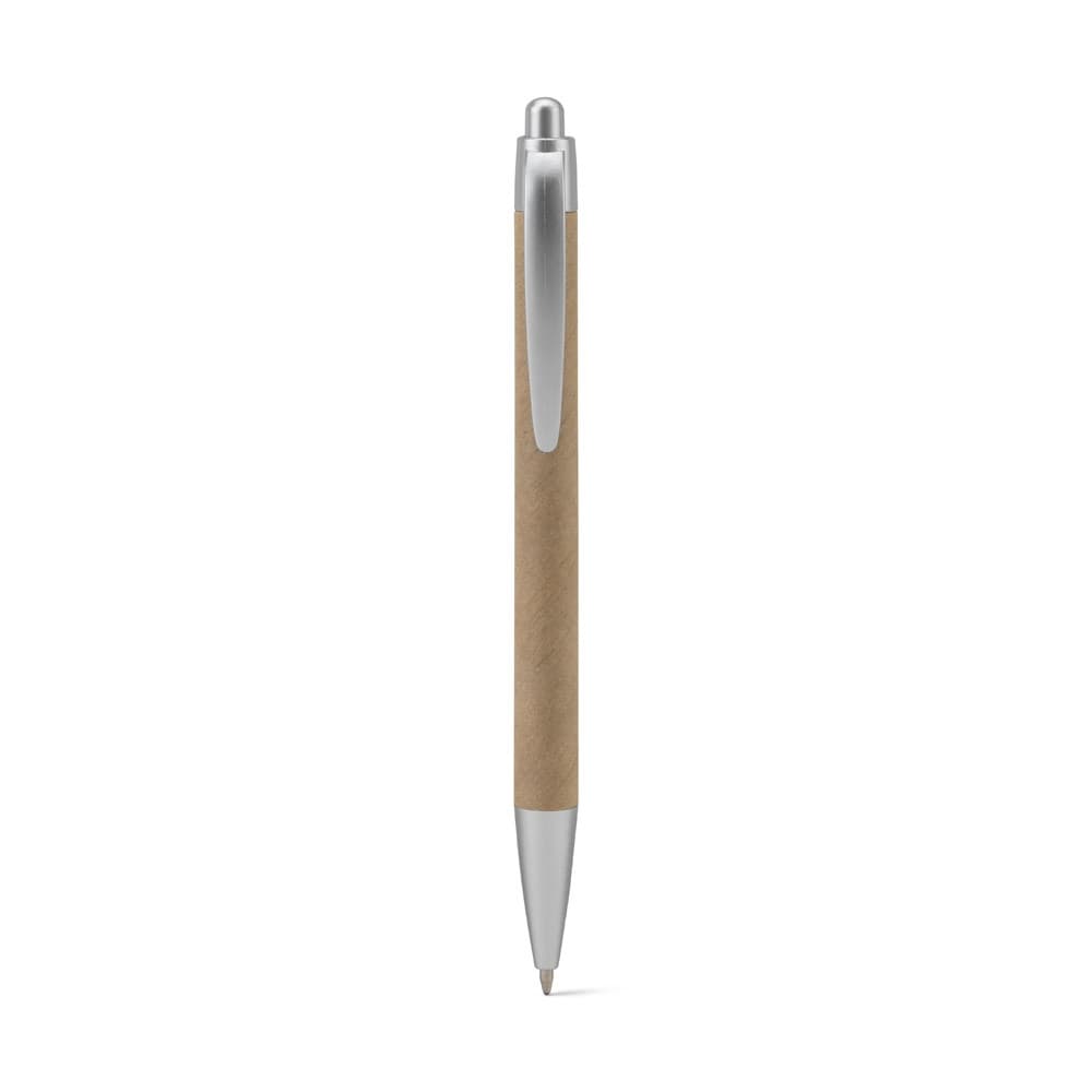 KYRA. Penna a sfera realizzata al 100% con cartariciclata e dettagli in ABS riciclato (100% rABS)