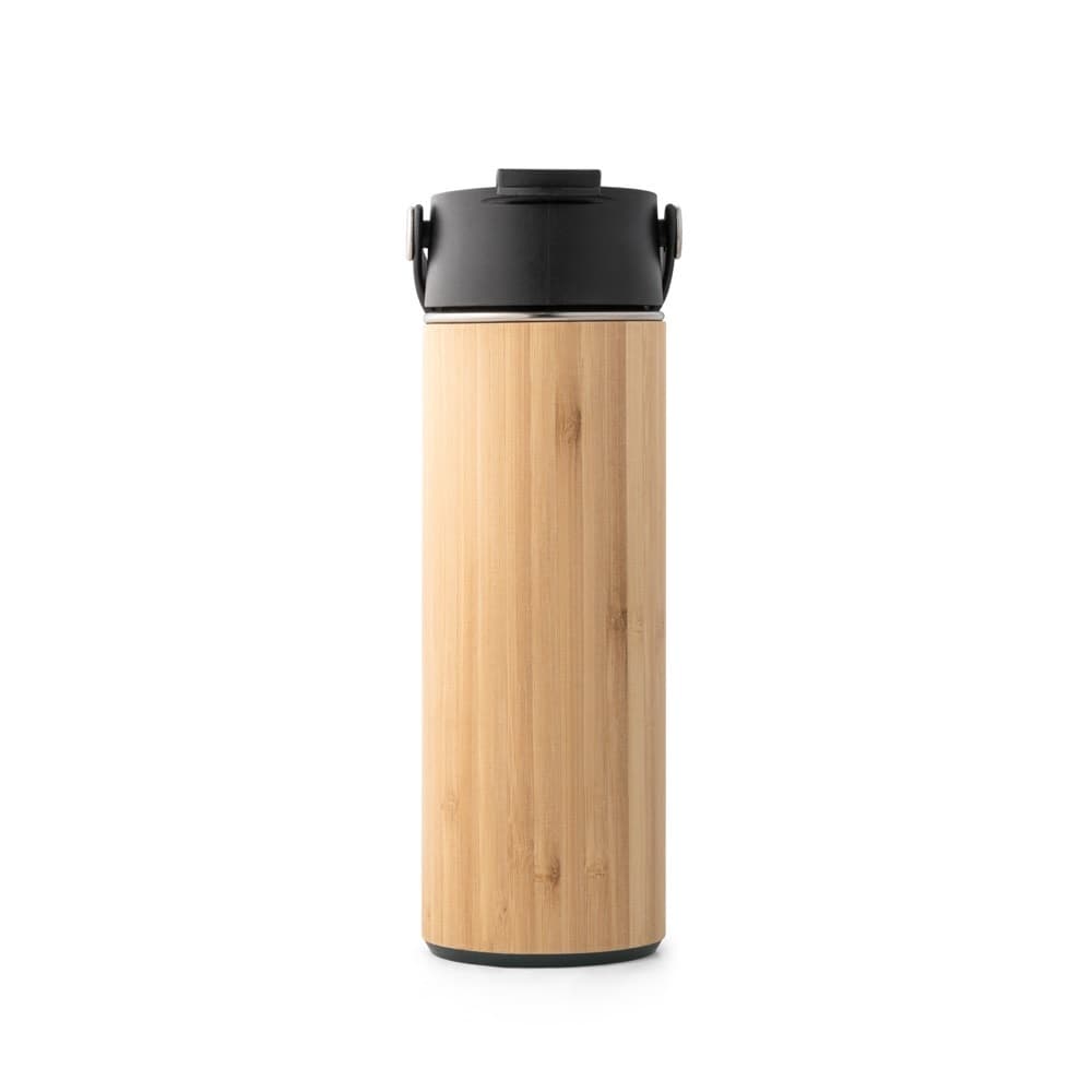 LAVER. Borraccia termica in bambù, PP e acciaio inox 440 mL