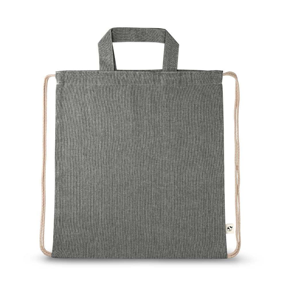 RISSANI. Zaino a sacca con cotone riciclato (70%) e poliestere (30% rPET) (140 g/m²)