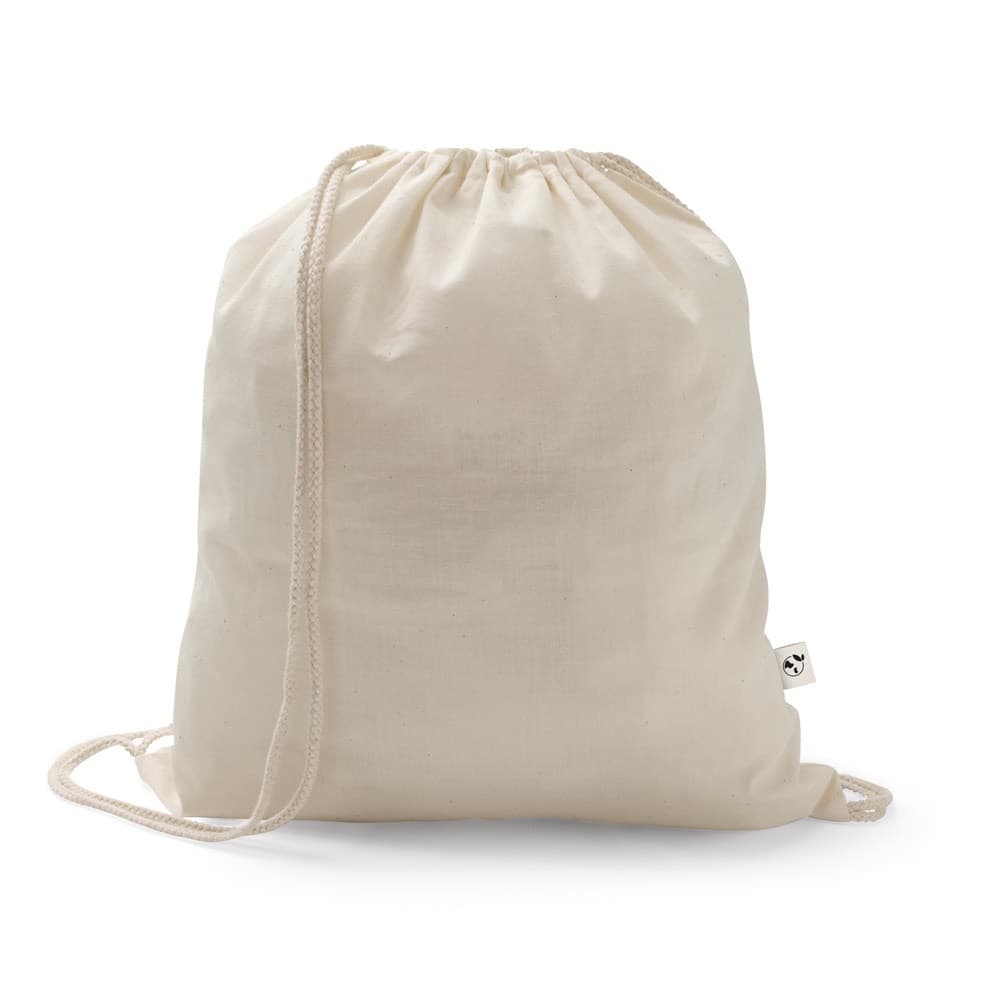 SALAMANCA. Zaino a sacca in cotone riciclato (70%) e poliestere (30% rPET) (150 g/m²)
