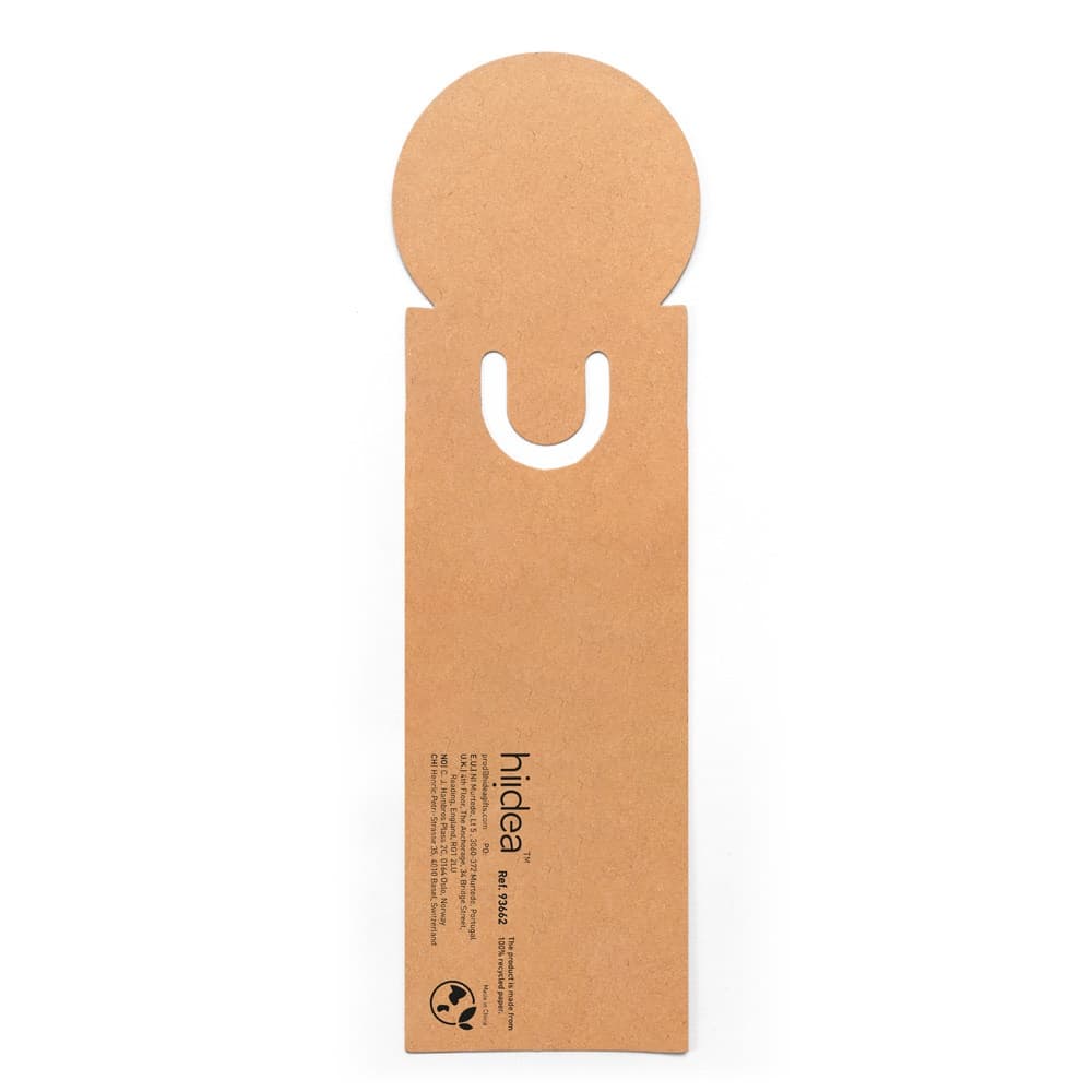 SAWYER. Set da ufficio 3 in 1, realizzato in carta riciclata al 100%, con superficie superiore rotonda estampa nera su tutto il perimetro