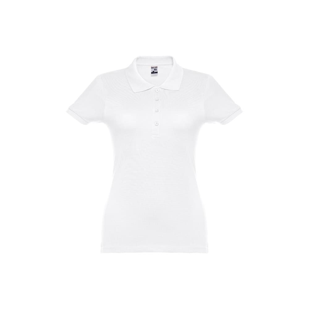 THC EVE WH. Polo da donna a maniche corte con cintura in cotone cardato