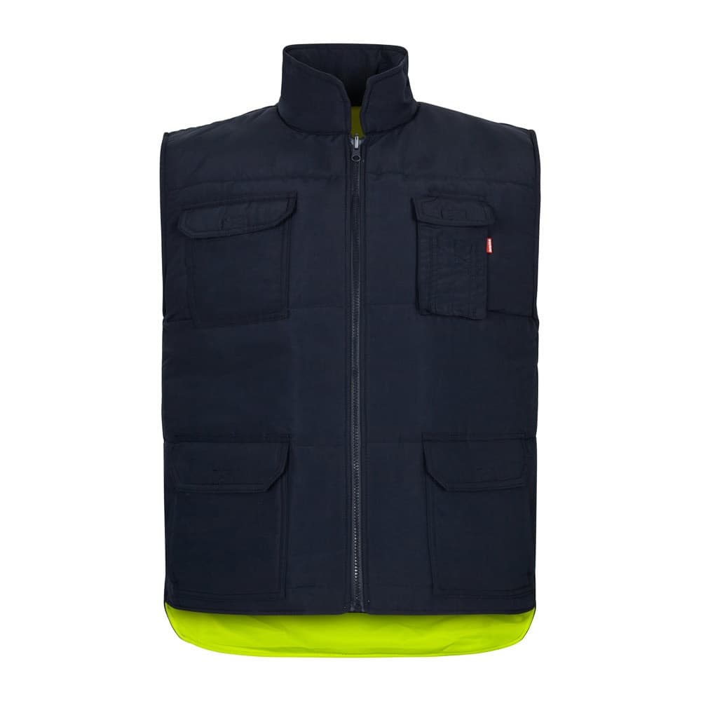 VL DIANA. Gilet imbottito (220g/m²), reversibile e con diverse tasche, in poliestere (100%), con chiusura a zip e tirante reversibile