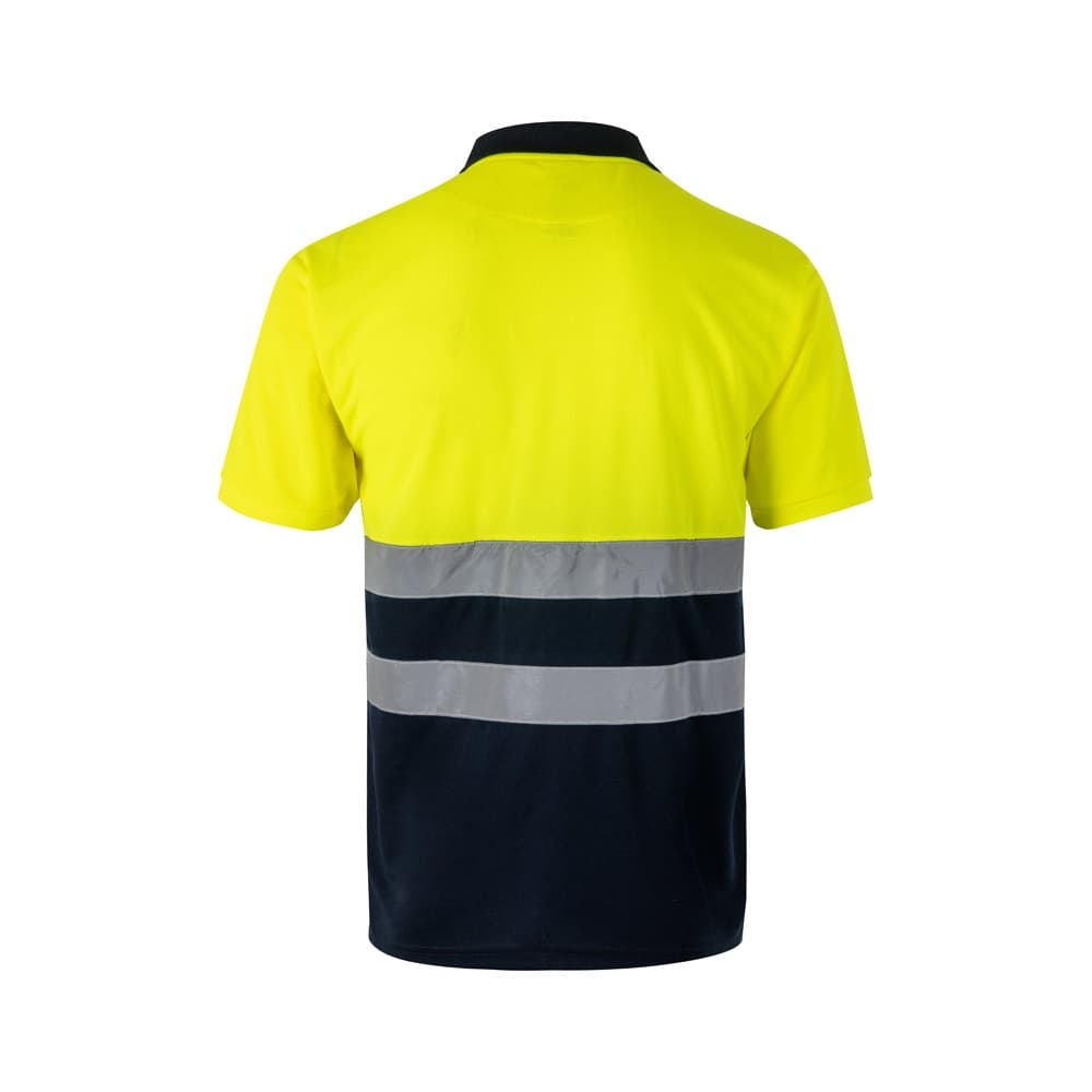 VL FORTUNA. Polo bicolore bird-eye (140g/m²) con maniche corte, in poliestere (100%)