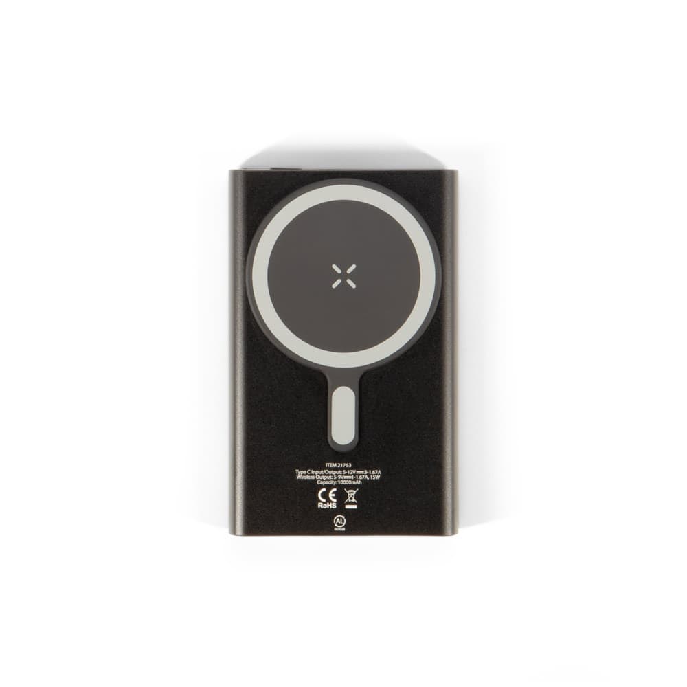 WRIGHT 10. Power bank magnetico con ricarica super rapida in alluminio riciclato e ABS riciclato 10'000 mAh